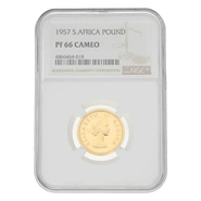 1957 £1 South Africa Gold Coin Elizabeth II NGC PF66