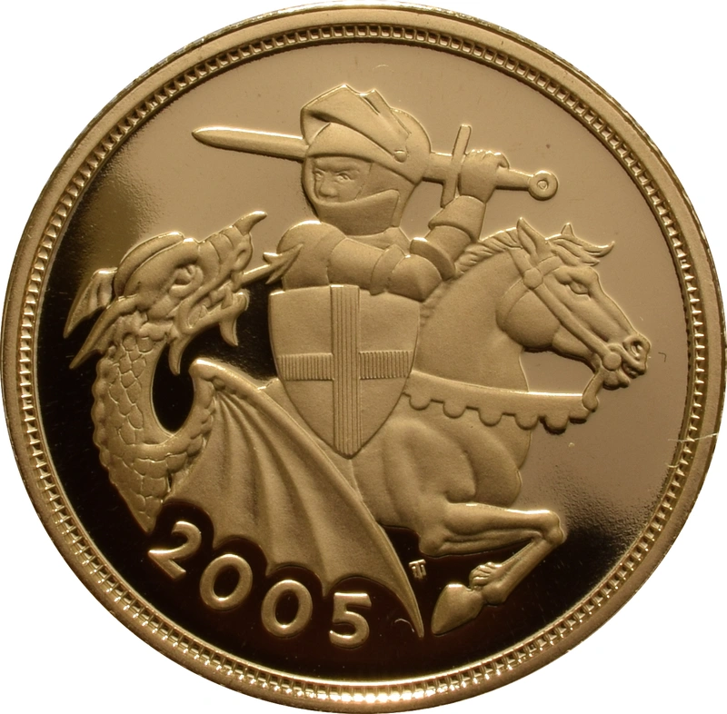 2005 Proof Gold Sovereign Coin Elizabeth II Fourth Head