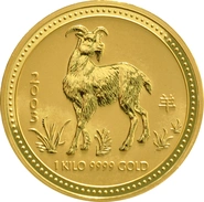 2003 1kg Gold Australian Year of the Goat