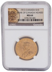 1913 Canada $10 Gold Coin NGC MS64