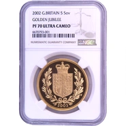 2002 Gold £5 Proof Coin NGC PF70
