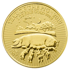 2019 Year of the Pig Gold Coin 1oz Royal Mint Lunar Series