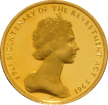 23.5ct 1965 Isle of Man Gold Half Sovereign Coin Bicentenary of the Revestment Act