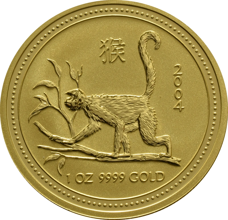 2004 Year of the Monkey Gold Coin 1oz Perth Mint Australian Lunar Series