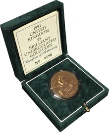 1991 Gold £5 Coin Brilliant Uncirculated Boxed
