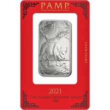 PAMP 1oz 2021 Year of the Ox Silver Bar