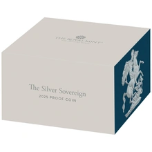 2025 Proof Silver Sovereign Coin Boxed