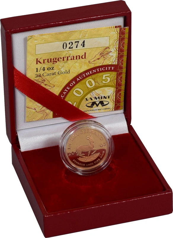 2005 Proof 1/4oz Krugerrand Gold Coin Boxed
