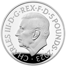 2023 75th Birthday of King Charles III £5 Silver Crown Proof Piedfort Coin Boxed