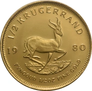 1980 1/2oz Krugerrand Gold Coin
