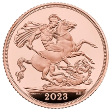 2023 King Charles III Coronation Piedfort Sovereign Gold Proof Coin Boxed