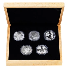 2024 1oz Silver Coin Set; Britannia, Maple, Philharmonic, Eagle, Krugerrand Gift Boxed