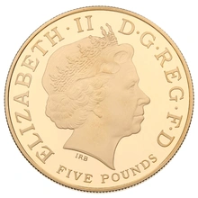 2012 Proof Gold £5 Coin Quintuple Sovereign Countdown to London Olympics Winners Podium