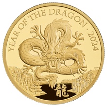 2024 Royal Mint 1oz Year of the Dragon Proof Gold Coin Boxed