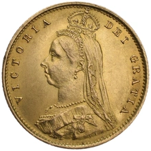 Half Sovereign Victoria Jubilee Head Shield Back