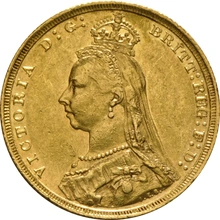 1892 Gold Sovereign - Victoria Jubilee Head - S