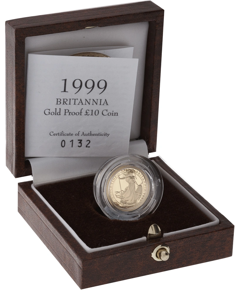 1999 Proof Britannia Tenth Ounce boxed with COA