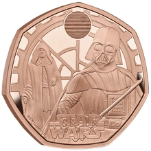 2023 Star Wars - Darth Vader & Emperor Palpatine Fifty Pence 50p Proof Gold Coin Boxed