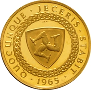23.5ct 1965 Isle of Man Gold Half Sovereign Coin Bicentenary of the Revestment Act