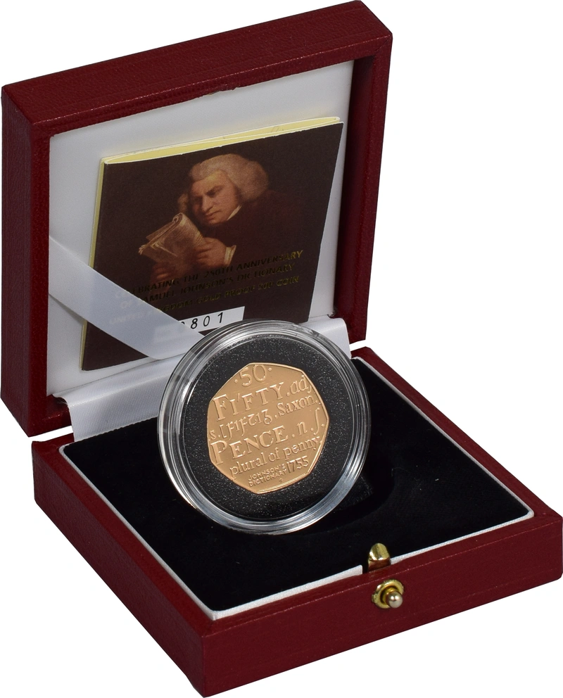 Gold Proof 2005 Fifty Pence Piece - Samuel Johnson 