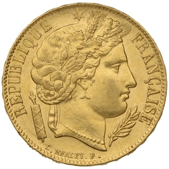 1851 20 French Francs Gold Coin Ceres