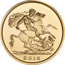 2015 Brilliant Uncirculated Gold Five Pound Coin (Quintuple Sovereign)