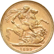 1899 Gold Sovereign - Victoria Old Head - P