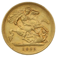 1895 Gold Half Sovereign - Victoria Old Head - London