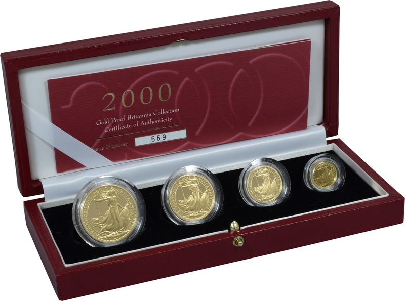 2000 Proof Britannia Gold 4-Coin Boxed Set