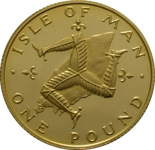 Isle Of Man One Pound 1980-1982 Triskellion on Island