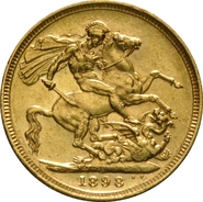 1898 Gold Sovereign Coin Queen Victoria Old Head Sydney