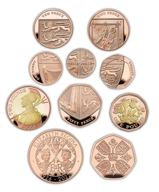 Her Majesty Queen Elizabeth II 2022 Gold Proof Memorial Definitive Coin Set