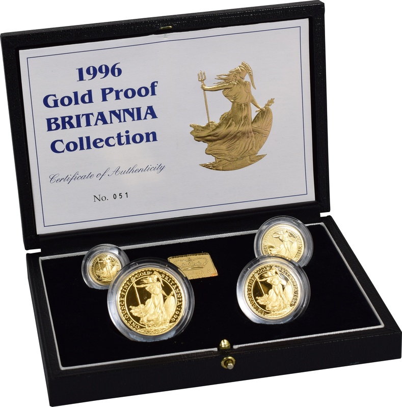 1996 Proof Britannia Gold 4-Coin Boxed Set