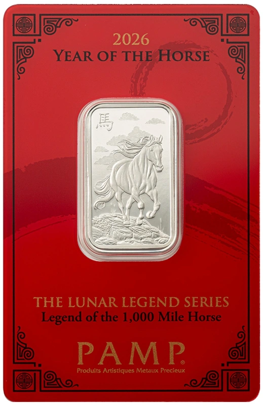 10g Silver Bar 2026 Year of the Horse PAMP