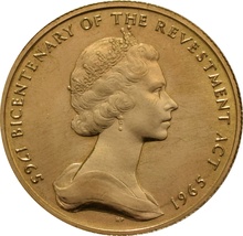 22ct 1965 Isle of Man Gold Half Sovereign Coin Bicentenary of the Revestment Act