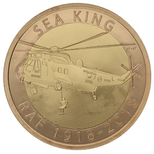 2018 £2 Two Pound Proof Gold Coin RAF Centenary Sea King Boxed