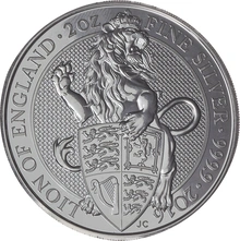 2016 2oz Lion of England Silver Coin Queen's Beasts