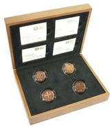 2010-2011 Proof Gold £1 Pound Coin Capital Cities of the United Kingdom 4 Coin Set Boxed