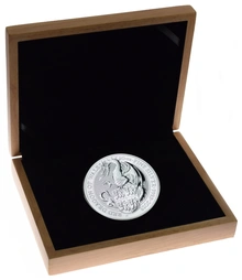 10oz Silver Coin, Red Dragon  - Queen's Beast Boxed 2018