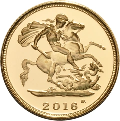 2016 Proof Gold Half Sovereign Elizabeth II Fifth Head