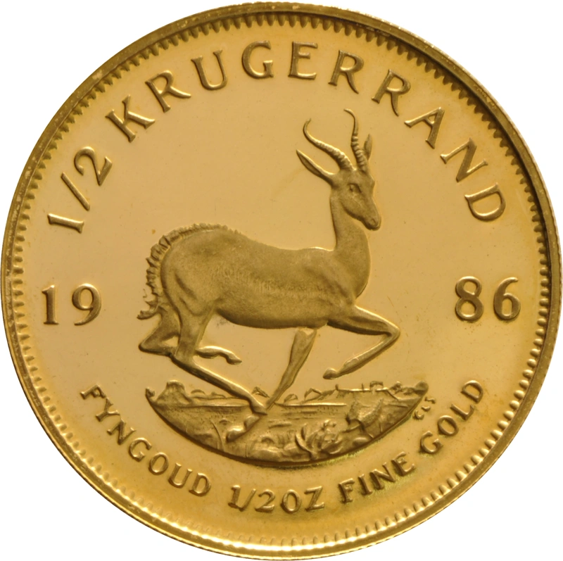 1986 Proof 1/2oz Krugerrand Gold Coin
