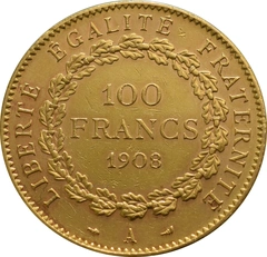 100 French Francs Gold Coin Guardian Angel Genius