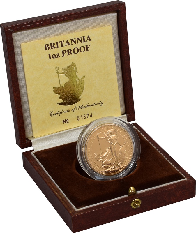 1987 Britannia One Ounce Proof Gold Coin boxed with COA