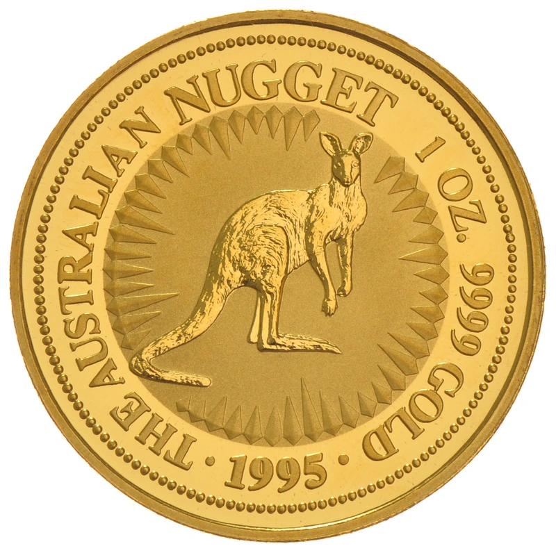 1995 Australian Kangaroo Gold Nugget Coin 1oz