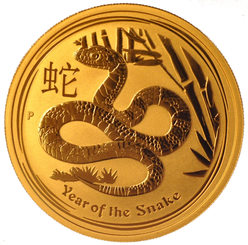 2013 Year of the Snake Gold Coin 1/10oz Perth Mint Australian Lunar Series