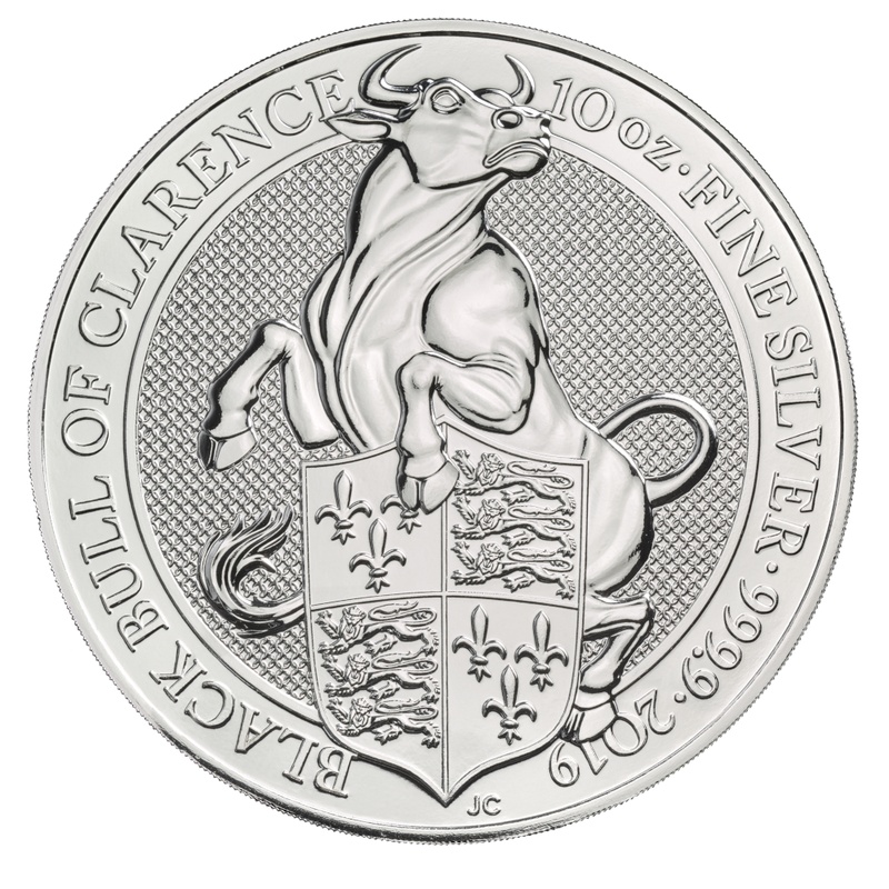 10oz Silver Coin, The Black Bull of Clarence - Queen's Beast 2019