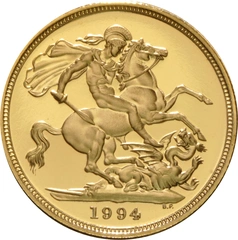 1994 Proof Gold Sovereign Coin Elizabeth II Third Head