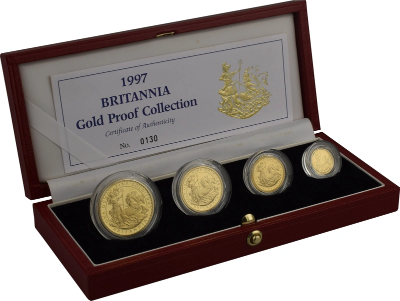 1997 Proof Britannia Gold 4-Coin Boxed Set
