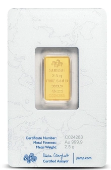 PAMP Rosa 2.5 Gram Gold Bar Minted