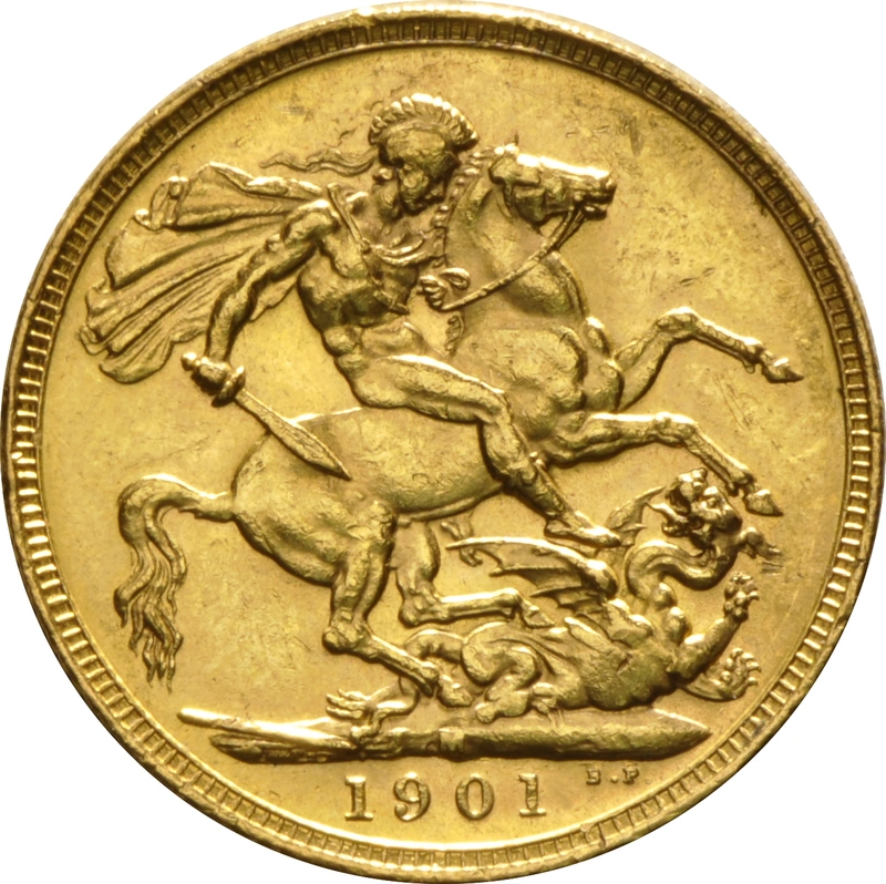 1901 Gold Sovereign Coin Queen Victoria Old Head Melbourne